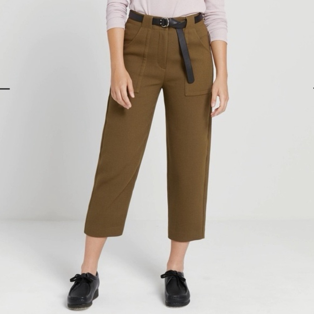 Frank and Oak The Utility Alice Straight Pant in Dark Olive Sz 6 Minimalist